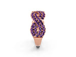 Pavé Round Amethyst Infinity Twist Band in Rose gold with Shared Prong Setting_2