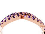 Pavé Round Amethyst Infinity Twist Band in Rose gold with Shared Prong Setting_4
