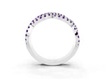 Pavé Round Amethyst Infinity Twist Band in Silver with Shared Prong Setting_3
