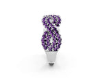 Pavé Round Amethyst Infinity Twist Band in White gold with Shared Prong Setting_2