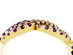 Pavé Round Amethyst Infinity Twist Band in Yellow gold with Shared Prong Setting_4
