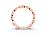 Pavé Round Amethyst Interlocking Eternity Band in Rose gold with Bezel Prong Setting_3