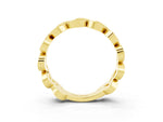 Pavé Round Amethyst Interlocking Eternity Band in Yellow gold with Bezel Prong Setting_3