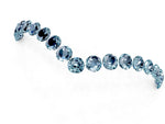 Pavé Round Aquamarine Chevron Band in Platinum with Shared Prong Setting_1