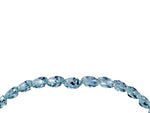 Pavé Round Aquamarine Chevron Band in Rose gold with Shared Prong Setting_4