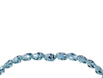 Pavé Round Aquamarine Chevron Band in White gold with Shared Prong Setting_4