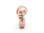 Pavé Round Aquamarine Crossover Band in Rose gold with Channel Setting_2