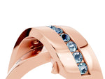 Pavé Round Aquamarine Crossover Band in Rose gold with Channel Setting_4
