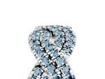 Pavé Round Aquamarine Infinity Twist Band in Platinum with Shared Prong Setting_5