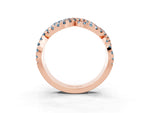 Pavé Round Aquamarine Infinity Twist Band in Rose gold with Shared Prong Setting_3