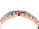 Pavé Round Aquamarine Infinity Twist Band in Rose gold with Shared Prong Setting_4