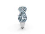 Pavé Round Aquamarine Infinity Twist Band in Silver with Shared Prong Setting_2