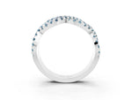Pavé Round Aquamarine Infinity Twist Band in Silver with Shared Prong Setting_3
