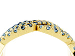 Pavé Round Aquamarine Infinity Twist Band in Yellow gold with Shared Prong Setting_4