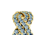 Pavé Round Aquamarine Infinity Twist Band in Yellow gold with Shared Prong Setting_5