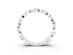 Pavé Round Aquamarine Interlocking Eternity Band in Platinum with Bezel Prong Setting_3