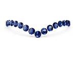 Pavé Round Blue Sapphire Chevron Band in Rose gold with Shared Prong Setting