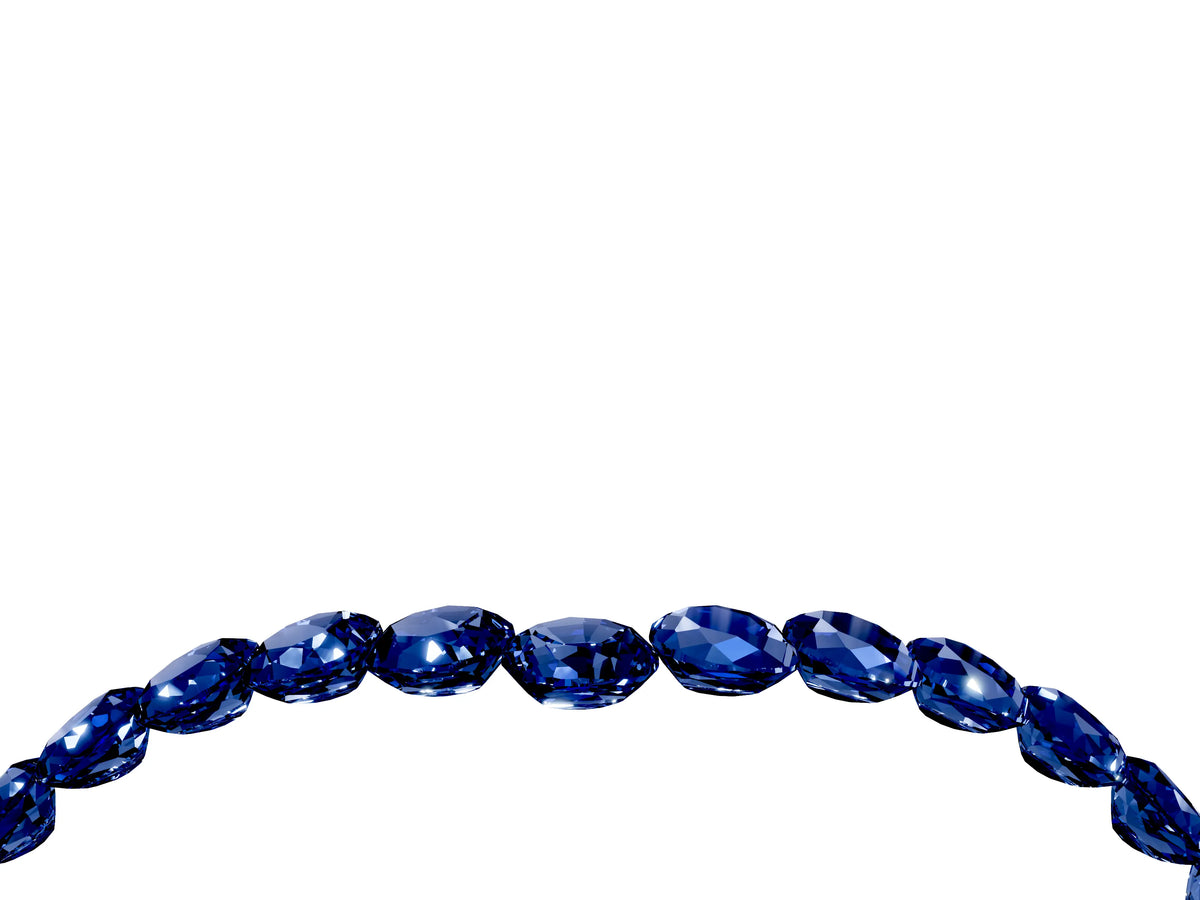 Pavé Round Blue Sapphire Chevron Band in Silver with Shared Prong Setting_4