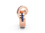 Pavé Round Blue Sapphire Crossover Band in Rose gold with Channel Setting_2