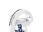 Pavé Round Blue Sapphire Crossover Band in White gold with Channel Setting_5