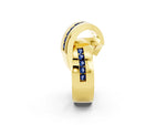 Pavé Round Blue Sapphire Crossover Band in Yellow gold with Channel Setting_2
