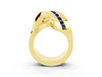 Pavé Round Blue Sapphire Crossover Band in Yellow gold with Channel Setting_3