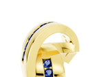 Pavé Round Blue Sapphire Crossover Band in Yellow gold with Channel Setting_5