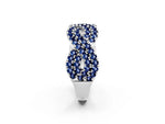 Pavé Round Blue Sapphire Infinity Twist Band in Platinum with Shared Prong Setting_2