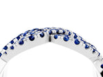 Pavé Round Blue Sapphire Infinity Twist Band in Platinum with Shared Prong Setting_4