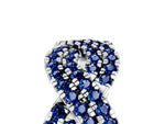 Pavé Round Blue Sapphire Infinity Twist Band in Silver with Shared Prong Setting_5