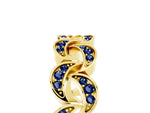 Pavé Round Blue Sapphire Interlocking Eternity Band in Yellow gold with Bezel Prong Setting_5