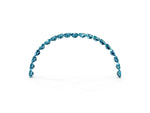 Pavé Round Blue Topaz Chevron Band in Rose gold with Shared Prong Setting_3