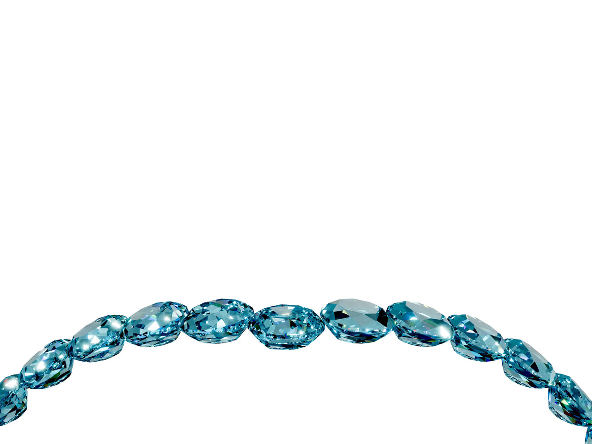 Pavé Round Blue Topaz Chevron Band in Rose gold with Shared Prong Setting_4