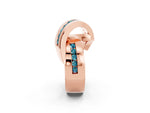 Pavé Round Blue Topaz Crossover Band in Rose gold with Channel Setting_2