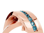 Pavé Round Blue Topaz Crossover Band in Rose gold with Channel Setting_4