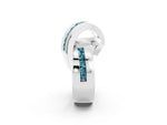Pavé Round Blue Topaz Crossover Band in White gold with Channel Setting_2