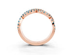 Pavé Round Blue Topaz Infinity Twist Band in Rose gold with Shared Prong Setting_3