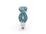 Pavé Round Blue Topaz Infinity Twist Band in Silver with Shared Prong Setting_2