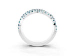 Pavé Round Blue Topaz Infinity Twist Band in Silver with Shared Prong Setting_3