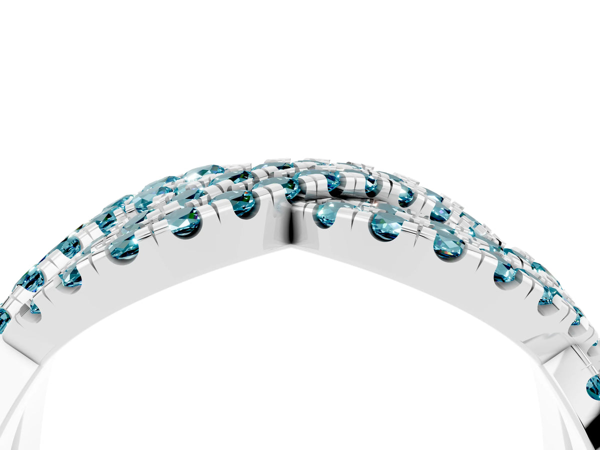 Pavé Round Blue Topaz Infinity Twist Band in Silver with Shared Prong Setting_4