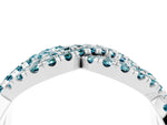Pavé Round Blue Topaz Infinity Twist Band in White gold with Shared Prong Setting_4