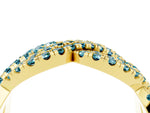 Pavé Round Blue Topaz Infinity Twist Band in Yellow gold with Shared Prong Setting_4