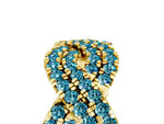 Pavé Round Blue Topaz Infinity Twist Band in Yellow gold with Shared Prong Setting_5