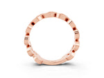 Pavé Round Blue Topaz Interlocking Eternity Band in Rose gold with Bezel Prong Setting_3
