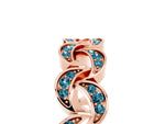 Pavé Round Blue Topaz Interlocking Eternity Band in Rose gold with Bezel Prong Setting_5