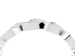 Pavé Round Blue Topaz Interlocking Eternity Band in White gold with Bezel Prong Setting_4