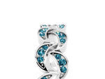 Pavé Round Blue Topaz Interlocking Eternity Band in White gold with Bezel Prong Setting_5