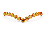 Pavé Round Citrine Chevron Band in Rose gold with Shared Prong Setting