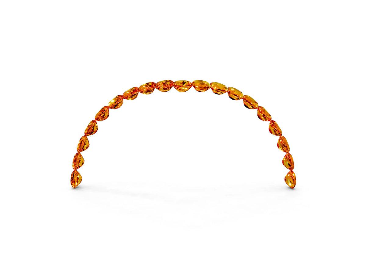 Pavé Round Citrine Chevron Band in Silver with Shared Prong Setting_3