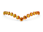 Pavé Round Citrine Chevron Band in White gold with Shared Prong Setting
